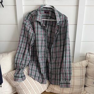 UNTUCKit Green and Red Plaid Casual Shirt